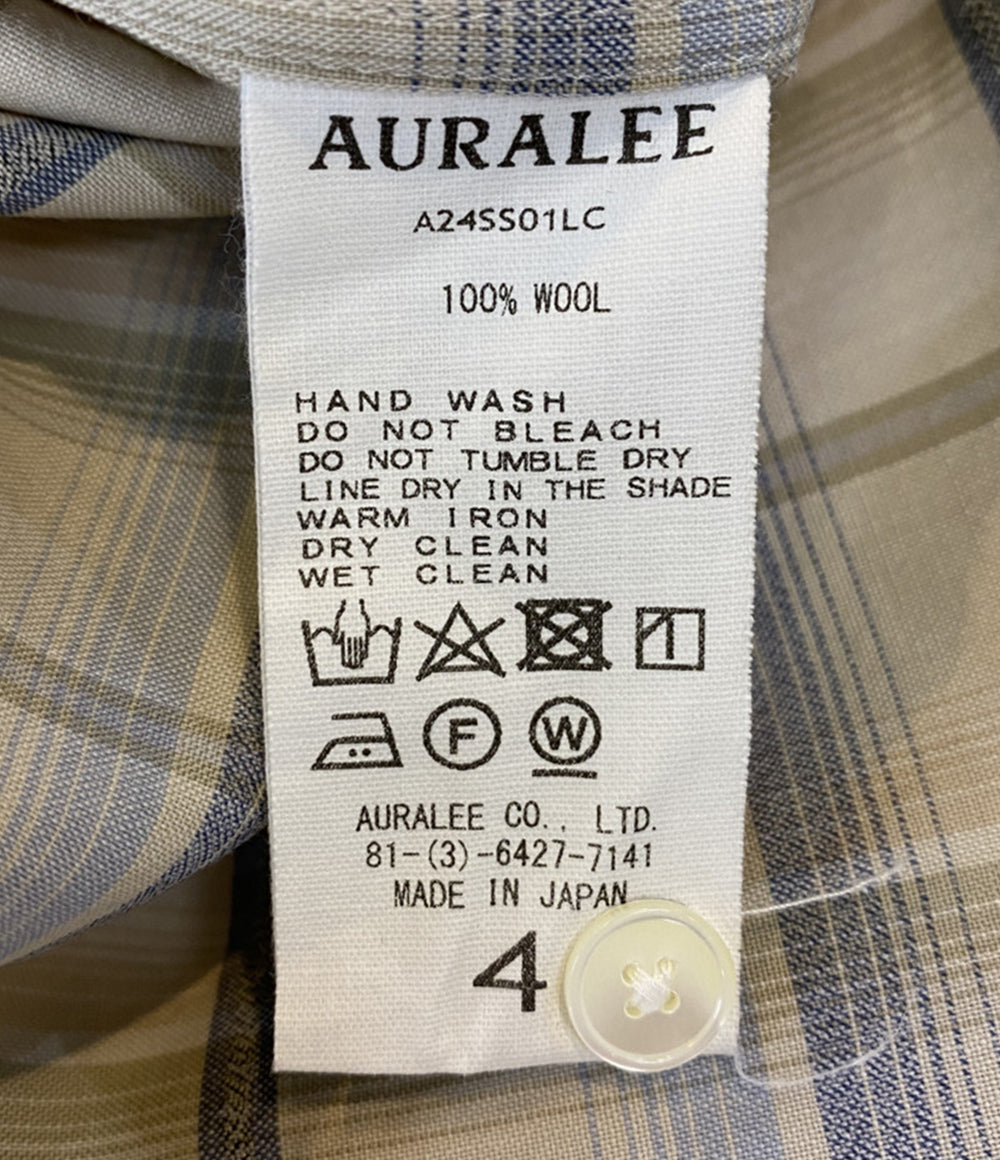AURALEE 長袖シャツ SUPER LIGHT WOOL CHECK SHIRT 24SS メンズ SIZE 4 オーラリー