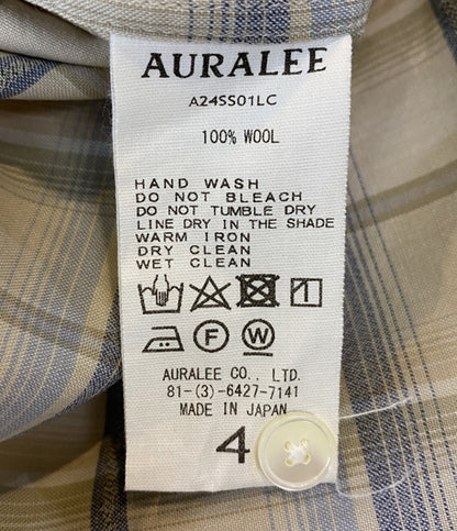 AURALEE 長袖シャツ SUPER LIGHT WOOL CHECK SHIRT 24SS メンズ SIZE 4 オーラリー