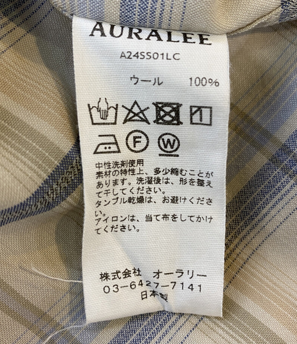 AURALEE 長袖シャツ SUPER LIGHT WOOL CHECK SHIRT 24SS メンズ SIZE 4 オーラリー