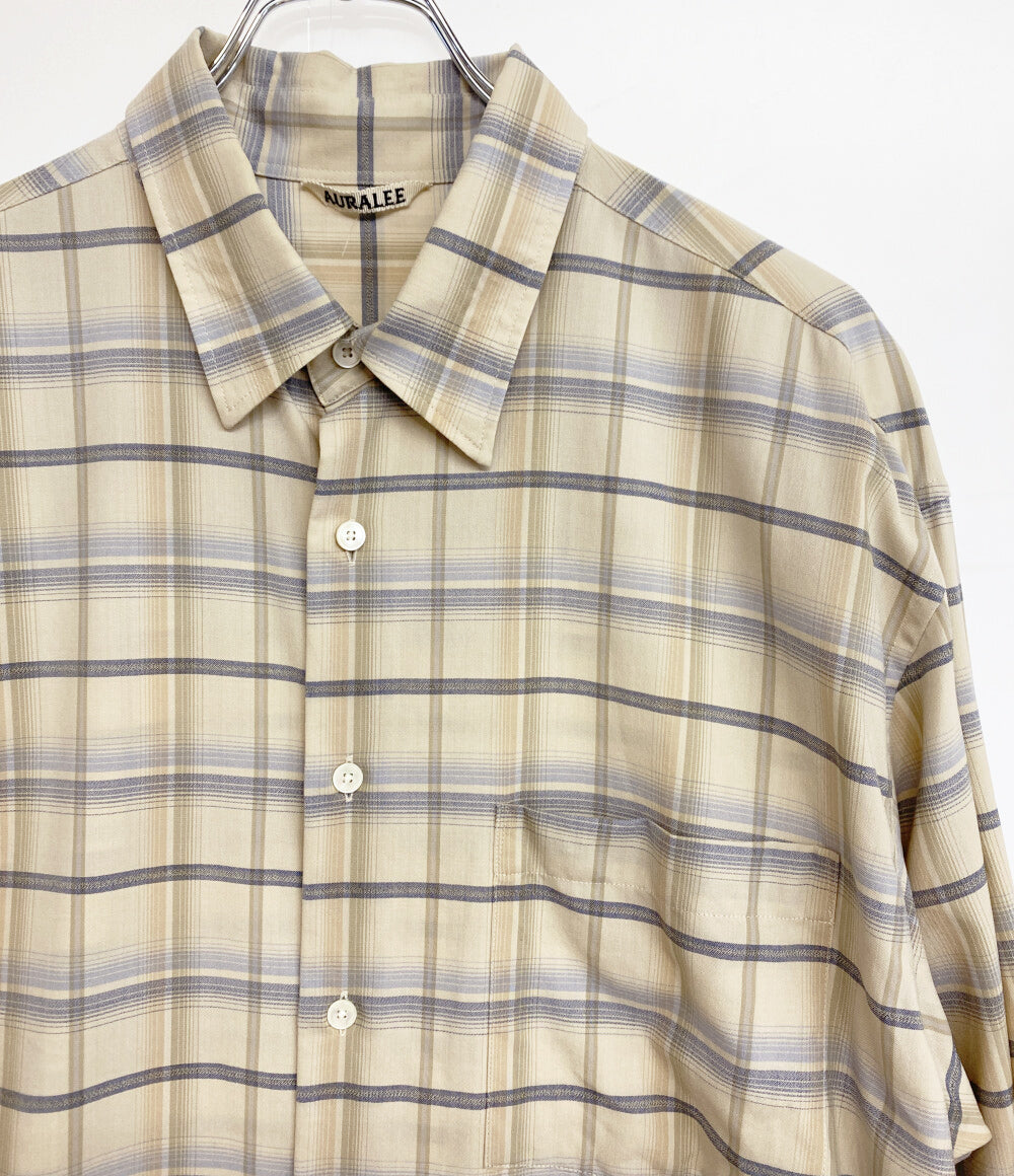 AURALEE 長袖シャツ SUPER LIGHT WOOL CHECK SHIRT 24SS メンズ SIZE 4 オーラリー