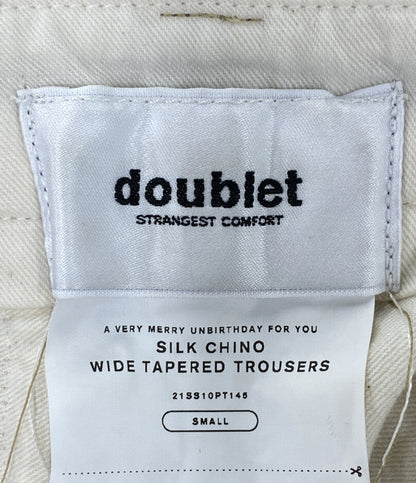 doublet パンツ Silk chino wide tapered trousers ベージュ メンズ ダブレット