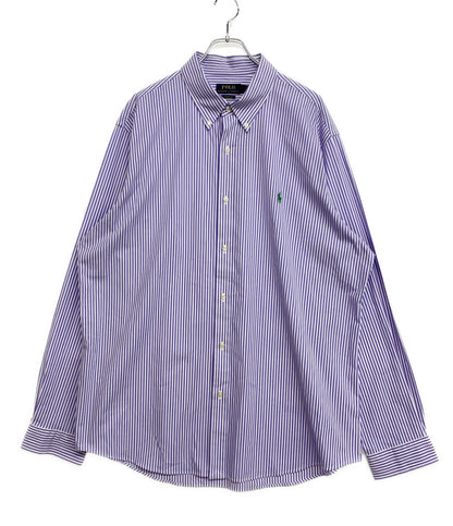 美品 POLO RALPH LAUREN 長袖シャツ ストライプ パープル メンズ SIZE XXL ポロ・ラルフローレン