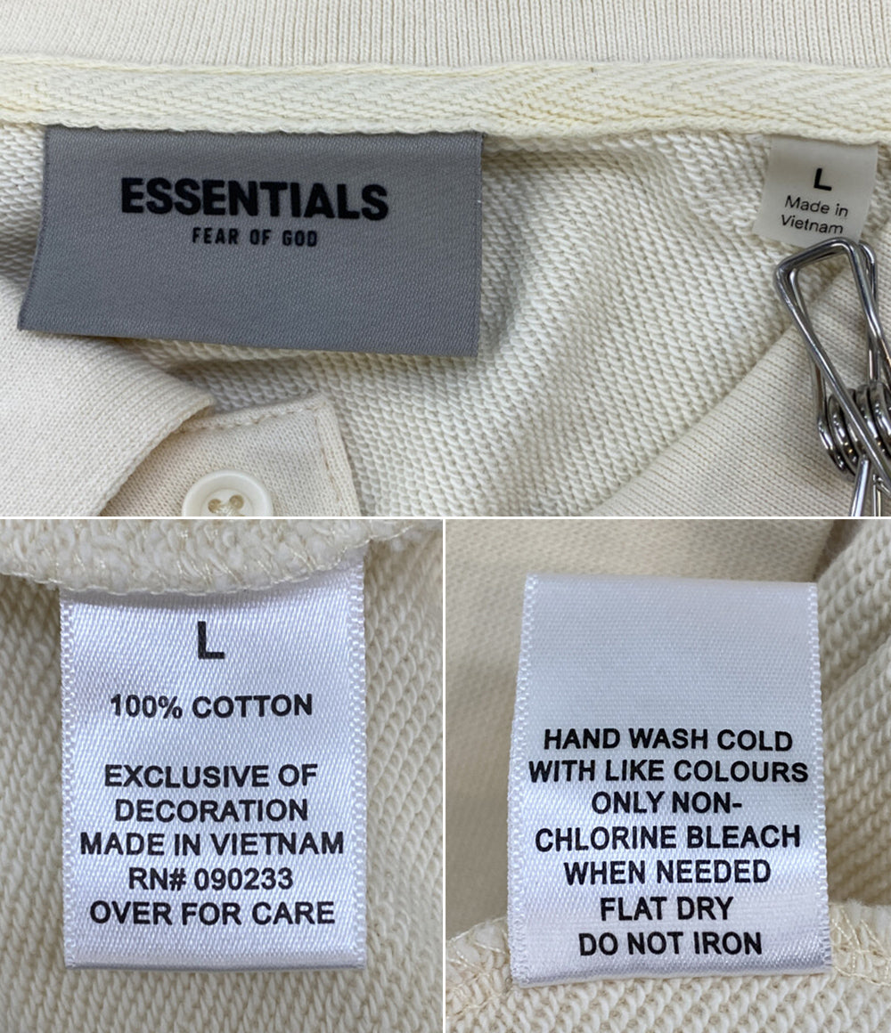 ESSENTIALS 長袖ポロシャツ FOG スウェット バックロゴ レディース SIZE L エッセンシャルズ