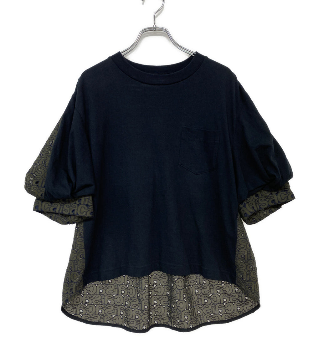 sacai 半袖Tシャツ スタッズコットンTシャツ チャコール 25AW 25