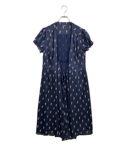 HYSTERIC GLAMOUR 半袖ワンピース ネイビー 01201AO04 レディース SIZE F ヒステリックグラマー