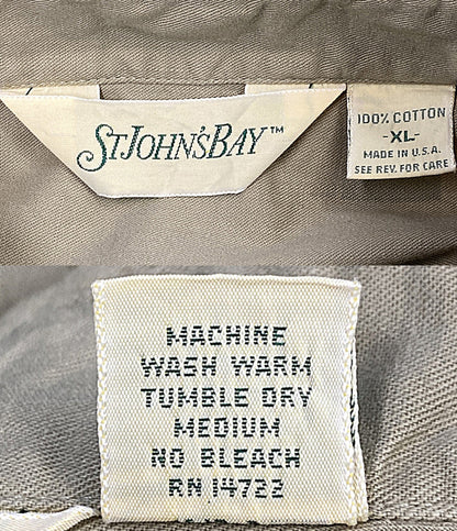 ST JOHNS BAY セント・ジョンズ・ベイ 長袖シャツ USA製 カーキ 90s メンズ SIZE XL