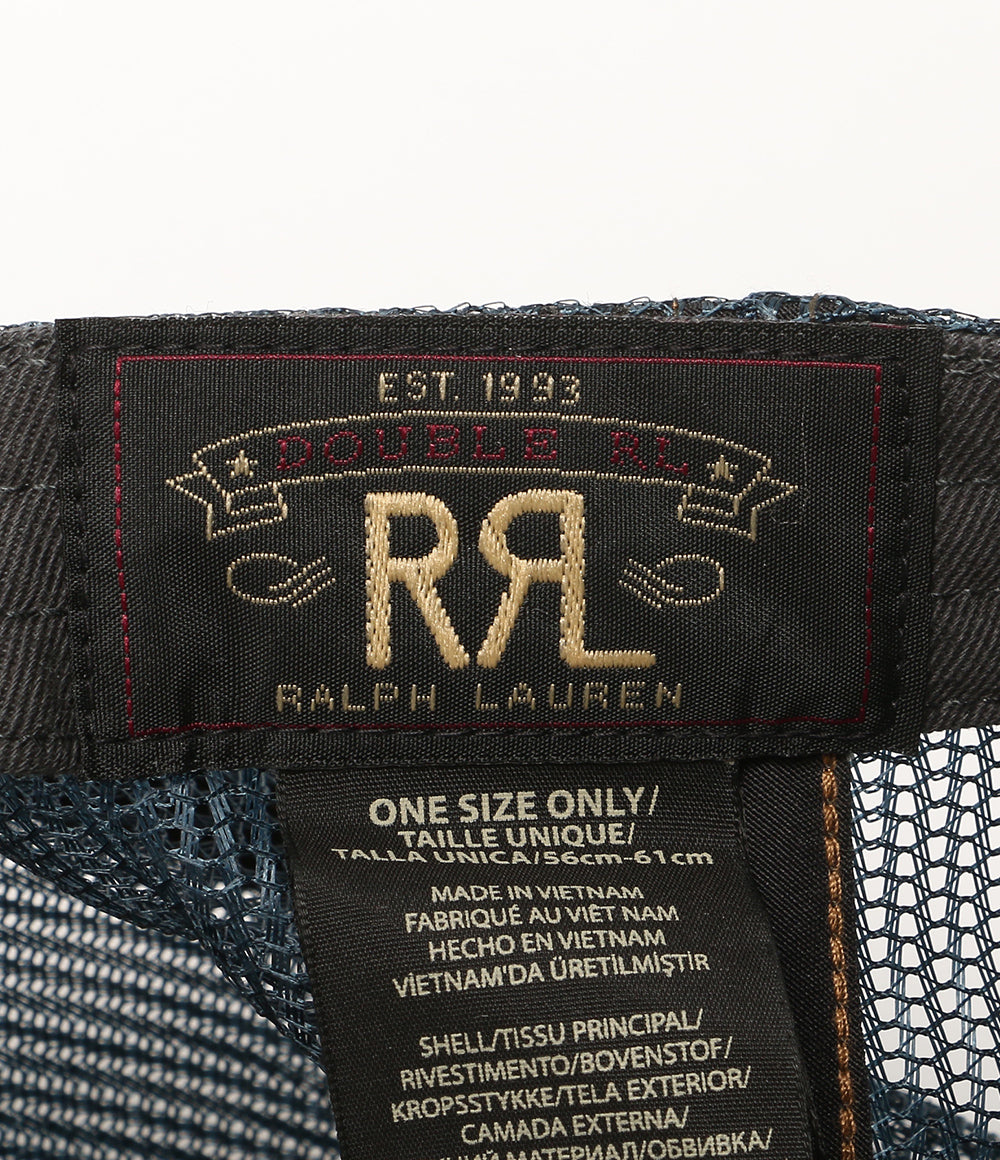 美品 RRL RALPH LAUREN キャップ フェルトビル メッシュ トラッカー NAVY メンズ SIZE ONE