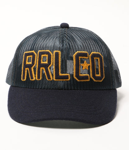 美品 RRL RALPH LAUREN キャップ フェルトビル メッシュ トラッカー NAVY メンズ SIZE ONE