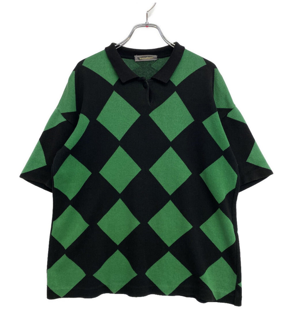 ISSEY MIYAKE ニット ブラック グリーン ダイヤ 80s レディース SIZE M イッセイミヤケ