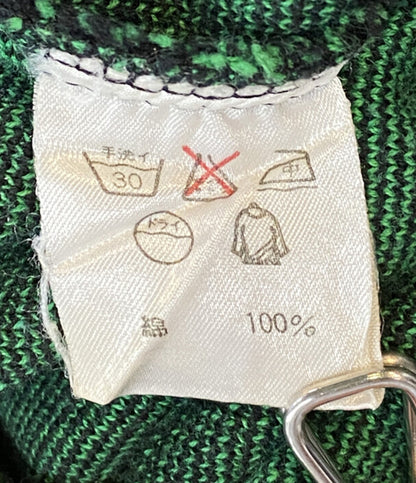 ISSEY MIYAKE ニット ブラック グリーン ダイヤ 80s レディース SIZE M イッセイミヤケ