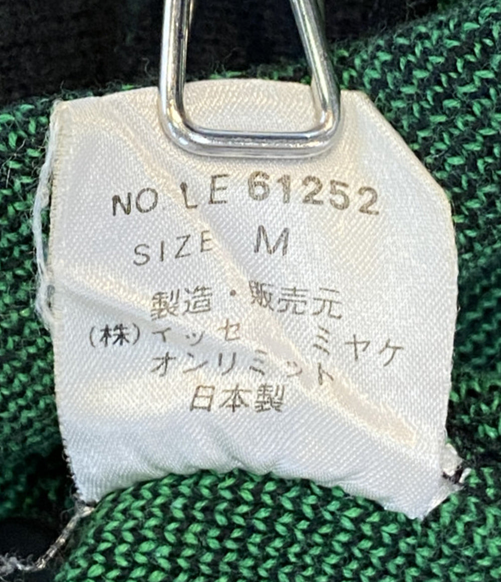 ISSEY MIYAKE ニット ブラック グリーン ダイヤ 80s レディース SIZE M イッセイミヤケ
