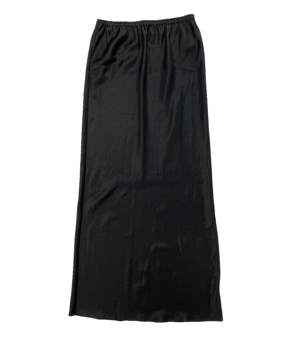 美品 Shinzone ロングスカート SATIN LONG SKIRT BLACK レディース SIZE MO シンゾーン