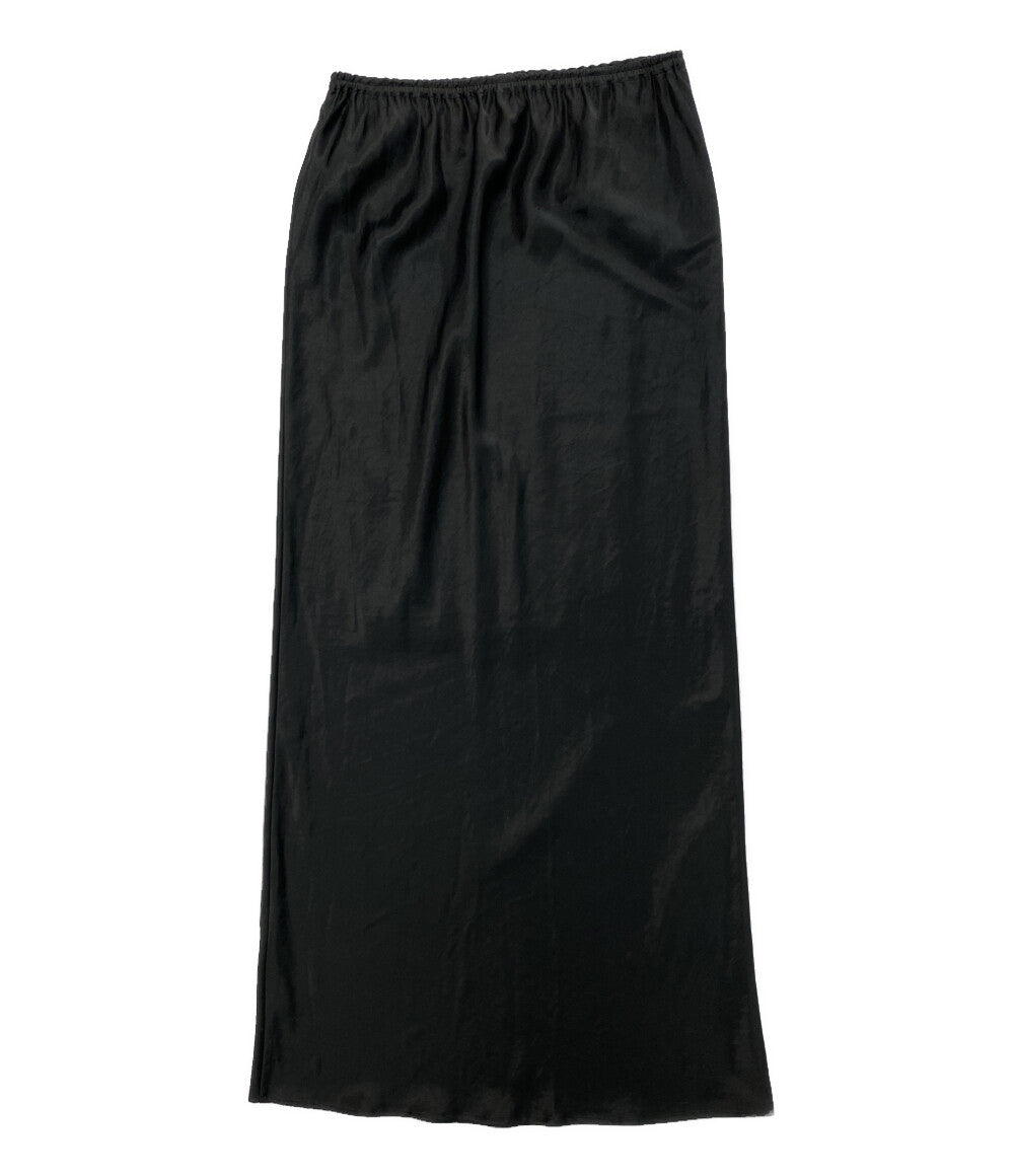 美品 Shinzone ロングスカート SATIN LONG SKIRT BLACK レディース SIZE MO シンゾーン