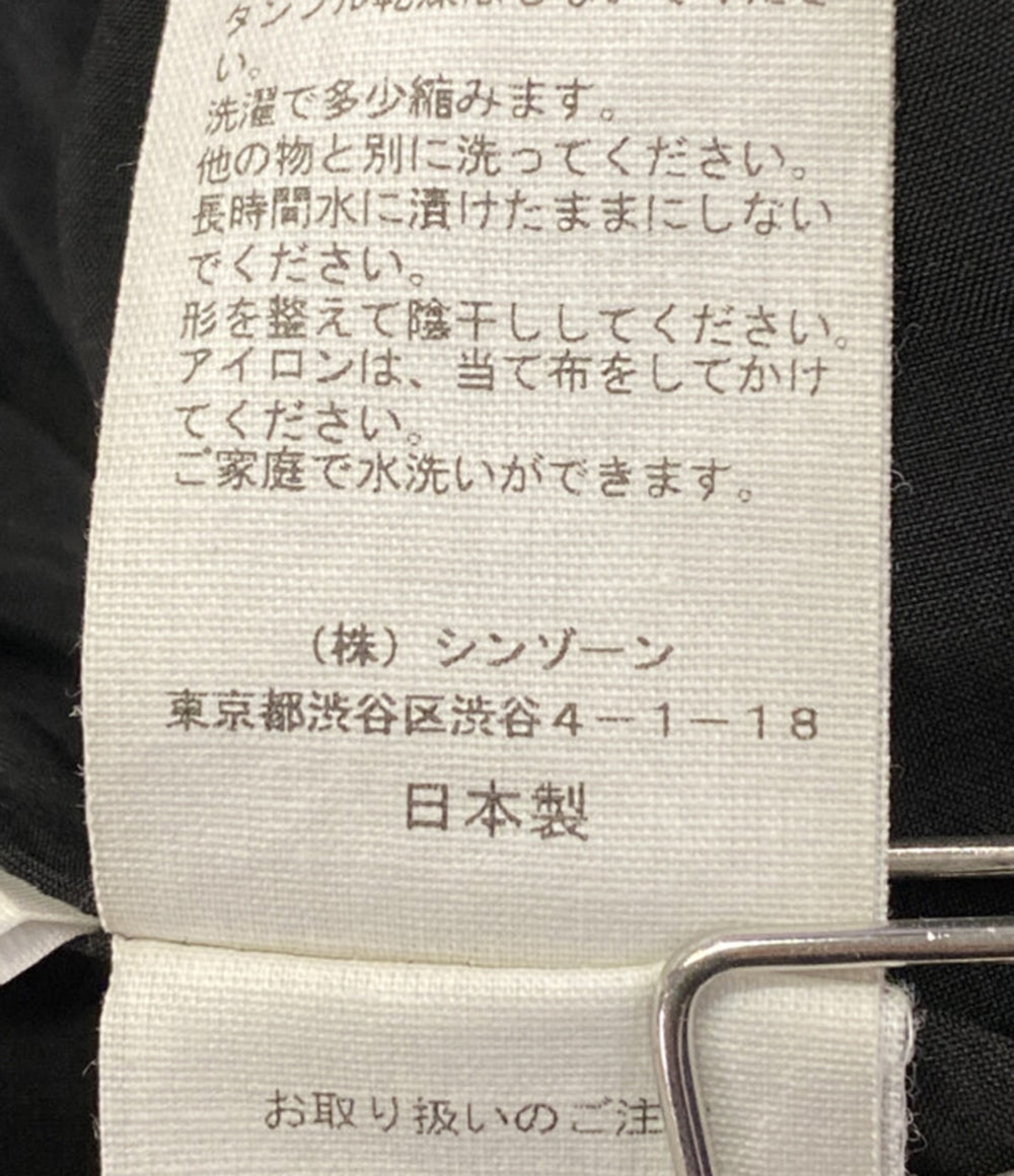 美品 Shinzone ロングスカート SATIN LONG SKIRT BLACK レディース SIZE MO シンゾーン