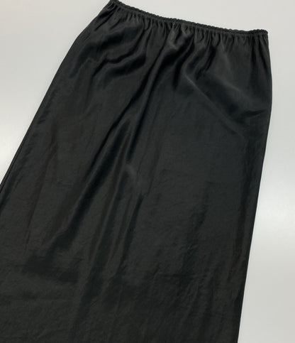 美品 Shinzone ロングスカート SATIN LONG SKIRT BLACK レディース SIZE MO シンゾーン
