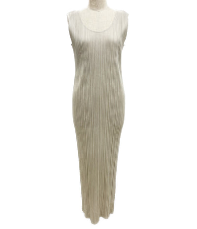 PLEATS PLEASE ノースリーブワンピース PP12-JH301 ベージュ レディース SIZE 4 プリーツプリーズ