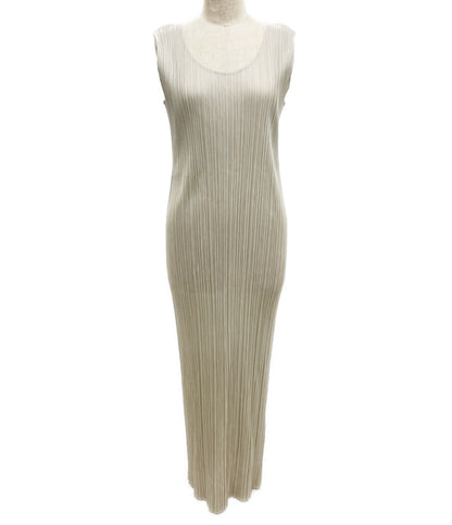 PLEATS PLEASE ノースリーブワンピース PP12-JH301 ベージュ レディース SIZE 4 プリーツプリーズ