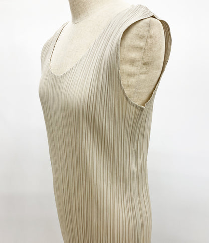 PLEATS PLEASE ノースリーブワンピース PP12-JH301 ベージュ レディース SIZE 4 プリーツプリーズ