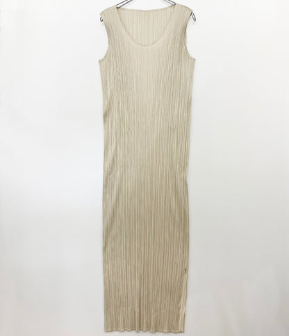 PLEATS PLEASE ノースリーブワンピース PP12-JH301 ベージュ レディース SIZE 4 プリーツプリーズ