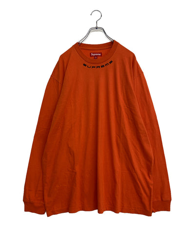 Supreme 長袖Ｔシャツ 23AW 襟元刺繍 オレンジ メンズ SIZE XL シュプリーム