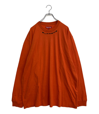 Supreme 長袖Ｔシャツ 23AW 襟元刺繍 オレンジ メンズ SIZE XL シュプリーム