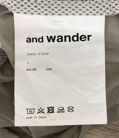 and wander 半袖ナイロンシャツ パッカブル PERTEX WIND T AW91-FT626 メンズ SIZE 4 アンドワンダー