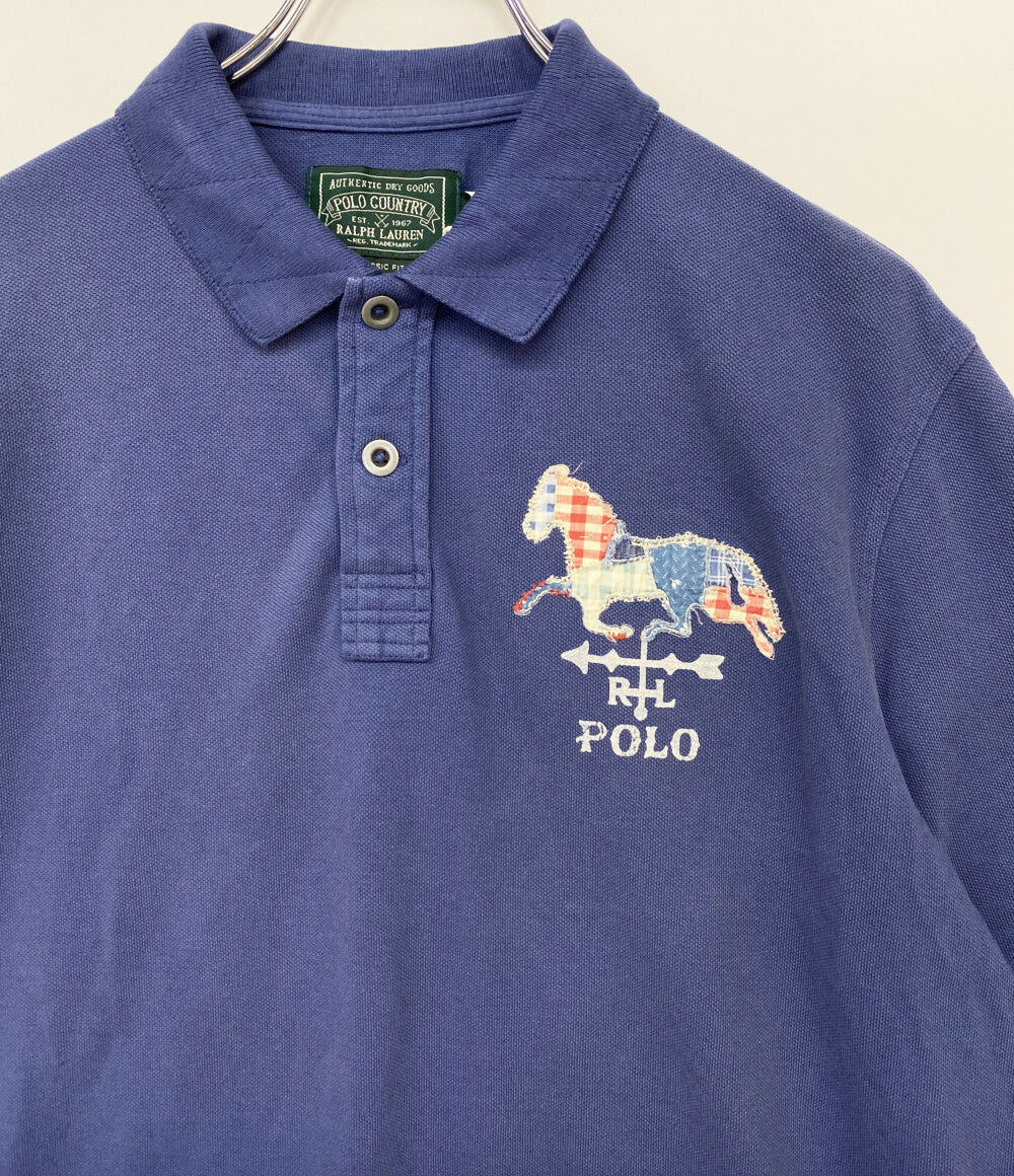 POLO COUNTRY RALPH LAUREN ポロシャツ クラシックフィット ホースアップリケド メンズ SIZE L ポロカントリー ラルフローレン