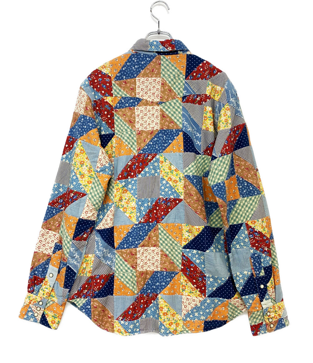 美品 POLO COUNTRY RALPH LAUREN 長袖シャツ PATCHWORK PRINT WESTERN SHIRT メンズ SIZE L ポロカントリー ラルフローレン