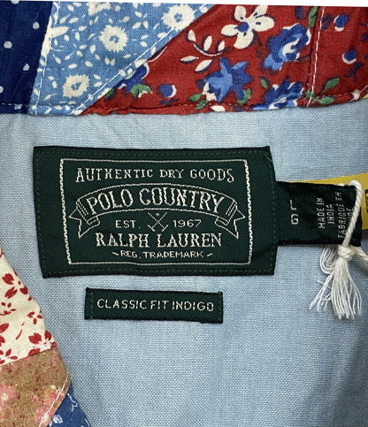 美品 POLO COUNTRY RALPH LAUREN 長袖シャツ PATCHWORK PRINT WESTERN SHIRT メンズ SIZE L ポロカントリー ラルフローレン