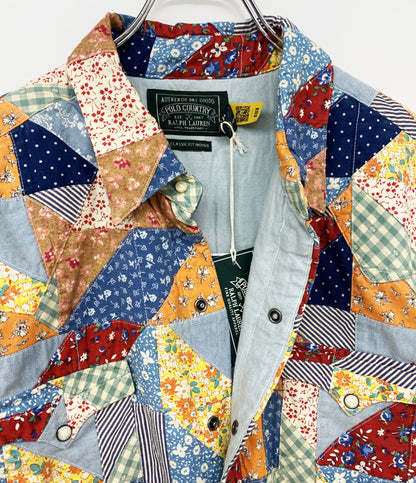 美品 POLO COUNTRY RALPH LAUREN 長袖シャツ PATCHWORK PRINT WESTERN SHIRT メンズ SIZE L ポロカントリー ラルフローレン