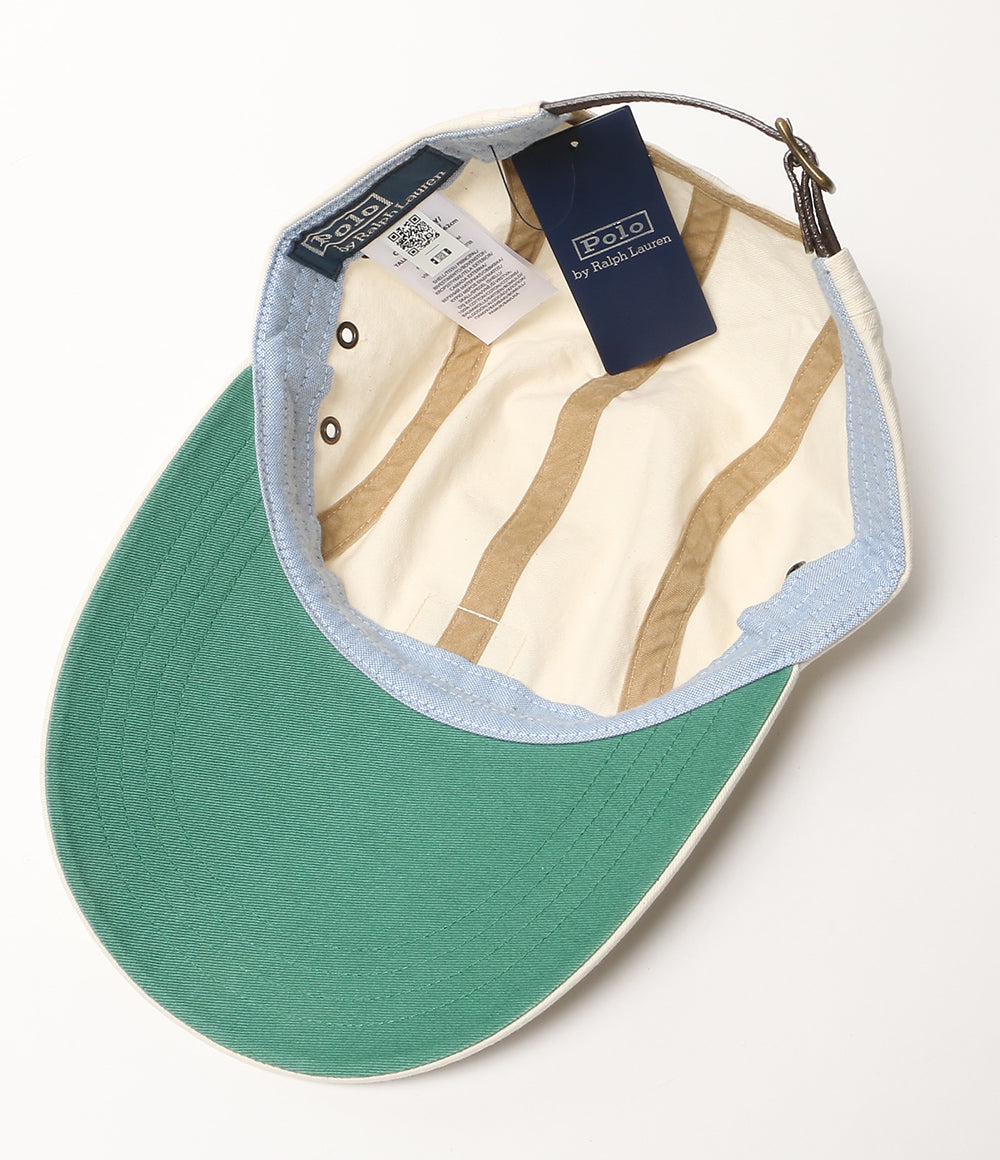 美品 POLO RALPH LAUREN キャップ ロングビル シーデッド ツイル ナチュラル メンズ ポロ・ラルフローレン