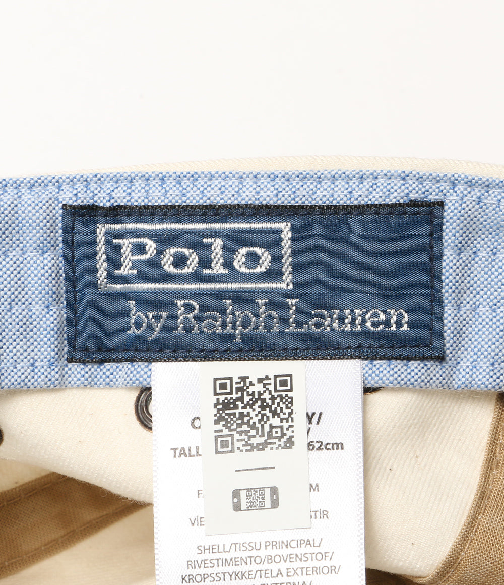 美品 POLO RALPH LAUREN キャップ ロングビル シーデッド ツイル ナチュラル メンズ ポロ・ラルフローレン