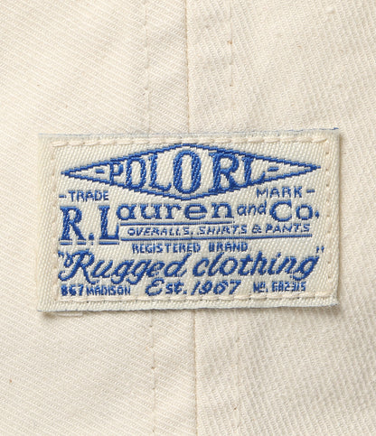 美品 POLO RALPH LAUREN キャップ ロングビル シーデッド ツイル ナチュラル メンズ ポロ・ラルフローレン
