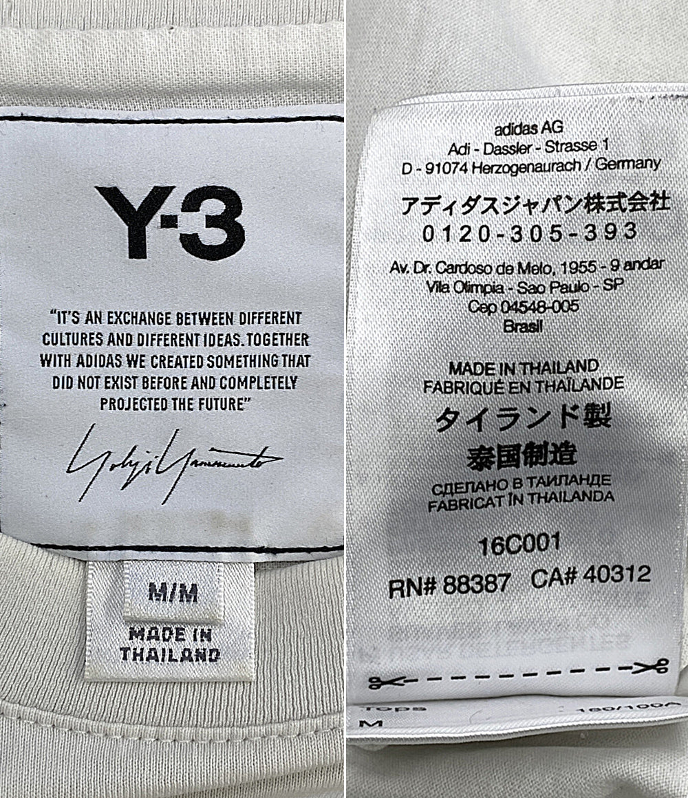 Y-3 半袖Ｔシャツ ホワイト ロゴ メンズ SIZE M ワイスリー