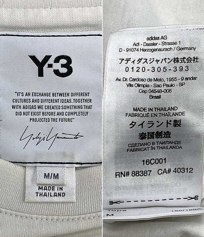 Y-3 半袖Ｔシャツ ホワイト ロゴ メンズ SIZE M ワイスリー