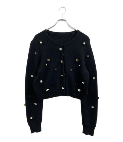 AMERI ニット twinkle bijou short knit ブラック 02320181330 レディース SIZE M アメリ