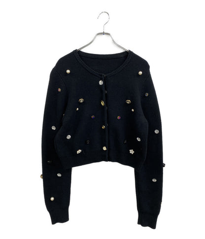 AMERI ニット twinkle bijou short knit ブラック 02320181330 レディース SIZE M アメリ