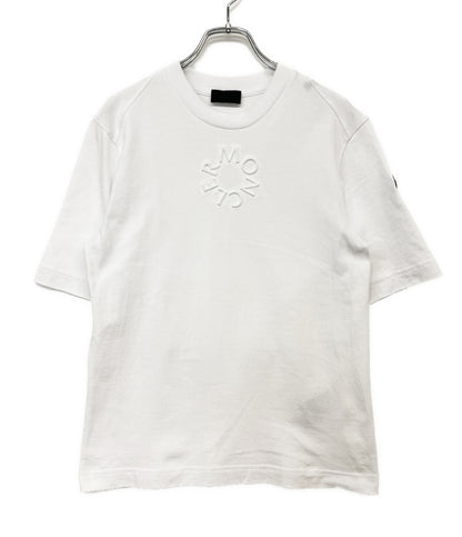 MONCLER 半袖Ｔシャツ ホワイト エンボス加工ロゴ 24SS レディース SIZE XS モンクレール