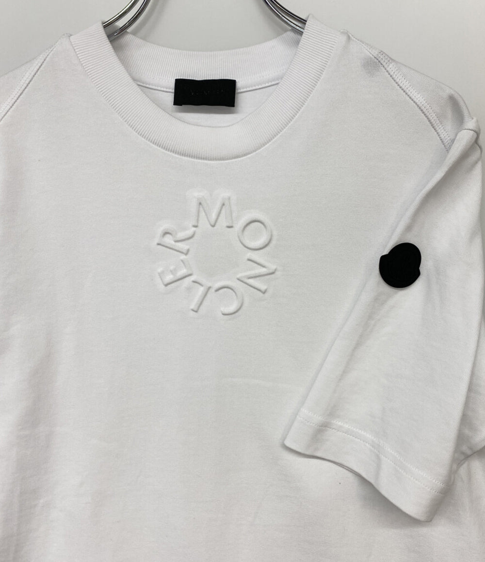 MONCLER 半袖Ｔシャツ ホワイト エンボス加工ロゴ 24SS レディース SIZE XS モンクレール