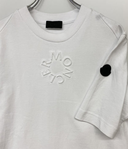 MONCLER 半袖Ｔシャツ ホワイト エンボス加工ロゴ 24SS レディース SIZE XS モンクレール