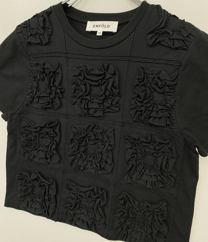 ENFOLD 半袖Ｔシャツ RUFFLE MOTIF T-SHIRT 300LA480-0471 レディース SIZE 38 エンフォルド