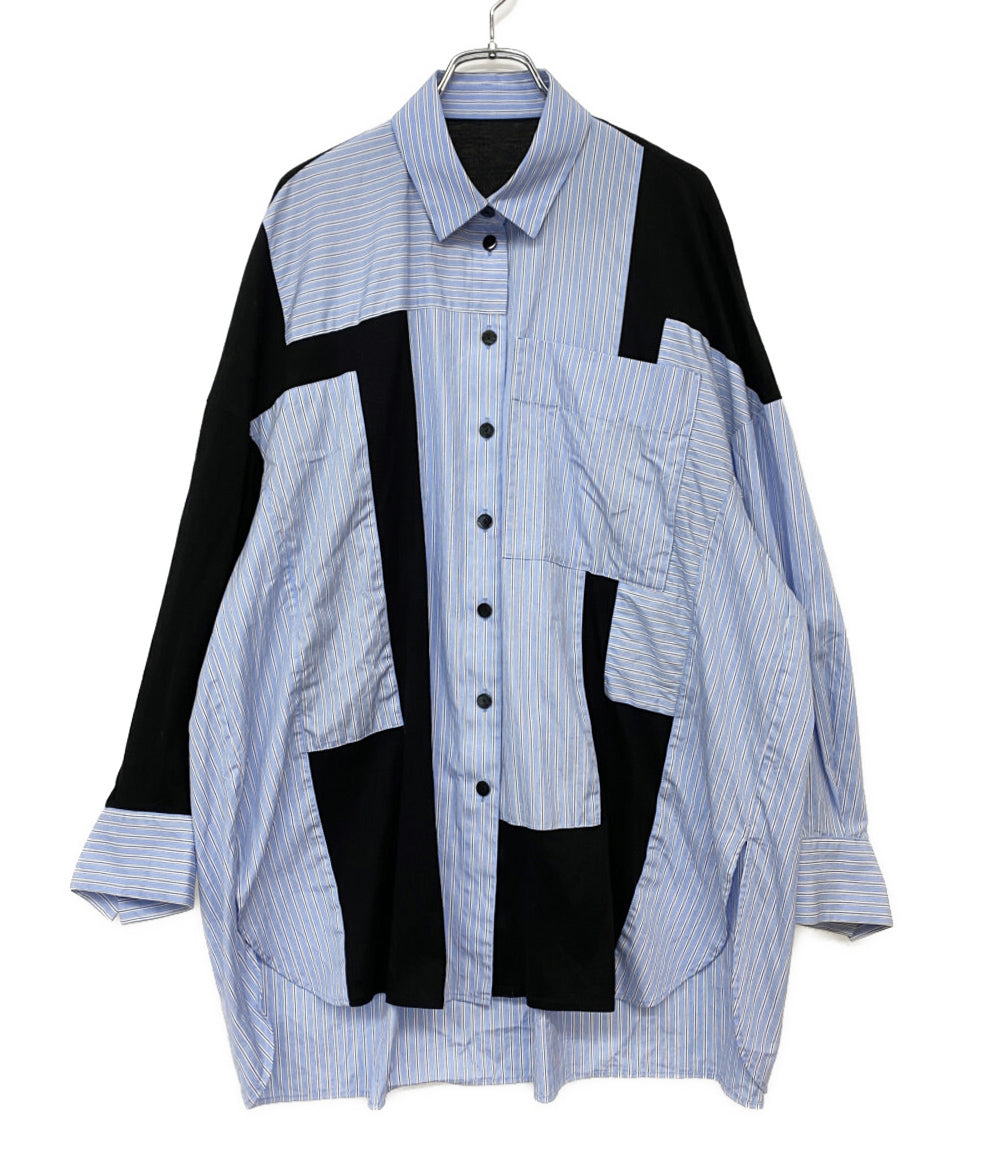 ENFOLD 長袖シャツ 26SS 300JS530-3761 PATCHWORK SHIRT レディース SIZE 38 エンフォルド