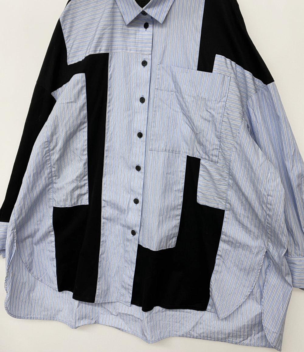 ENFOLD 長袖シャツ 26SS 300JS530-3761 PATCHWORK SHIRT レディース SIZE 38 エンフォルド