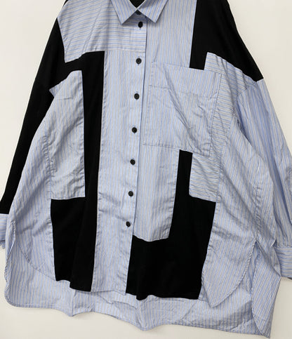 ENFOLD 長袖シャツ 26SS 300JS530-3761 PATCHWORK SHIRT レディース SIZE 38 エンフォルド