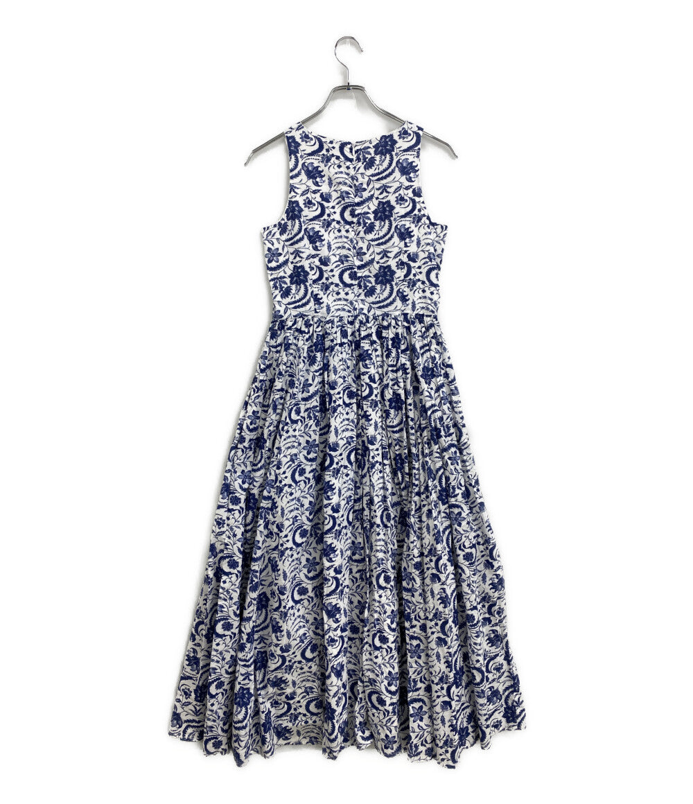 MARIHA ノースリーブワンピース ブルーホワイト 花柄 レディース SIZE 36 マリハ