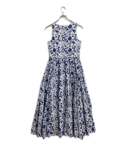 MARIHA ノースリーブワンピース ブルーホワイト 花柄 レディース SIZE 36 マリハ