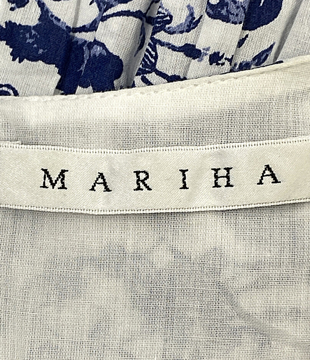 MARIHA ノースリーブワンピース ブルーホワイト 花柄 レディース SIZE 36 マリハ