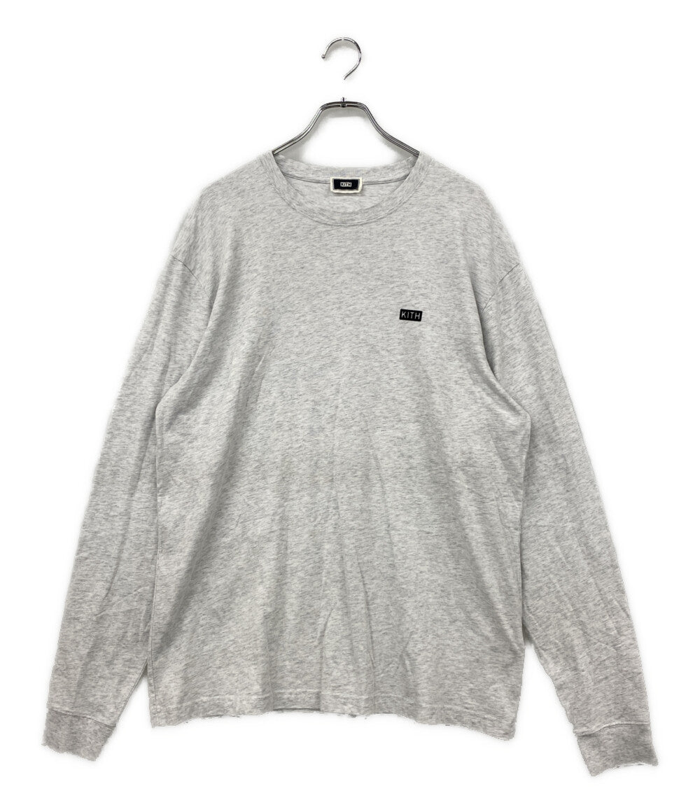 KITH 長袖Ｔシャツ ロンT 杢グレー ロゴ メンズ SIZE L キス