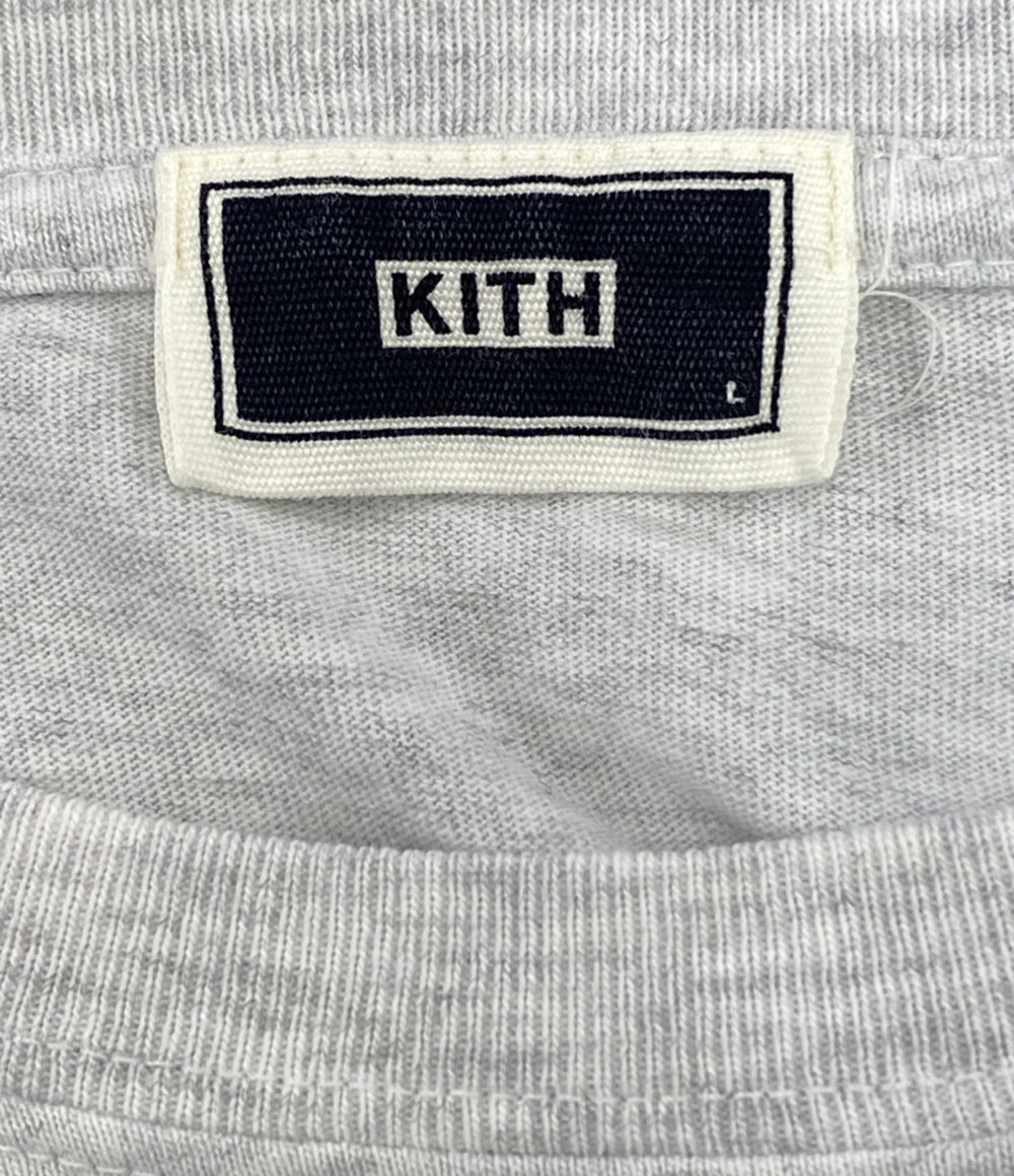 KITH 長袖Ｔシャツ ロンT 杢グレー ロゴ メンズ SIZE L キス
