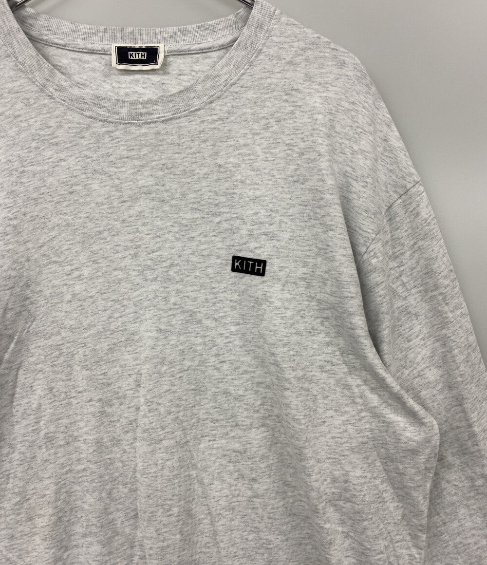 KITH 長袖Ｔシャツ ロンT 杢グレー ロゴ メンズ SIZE L キス